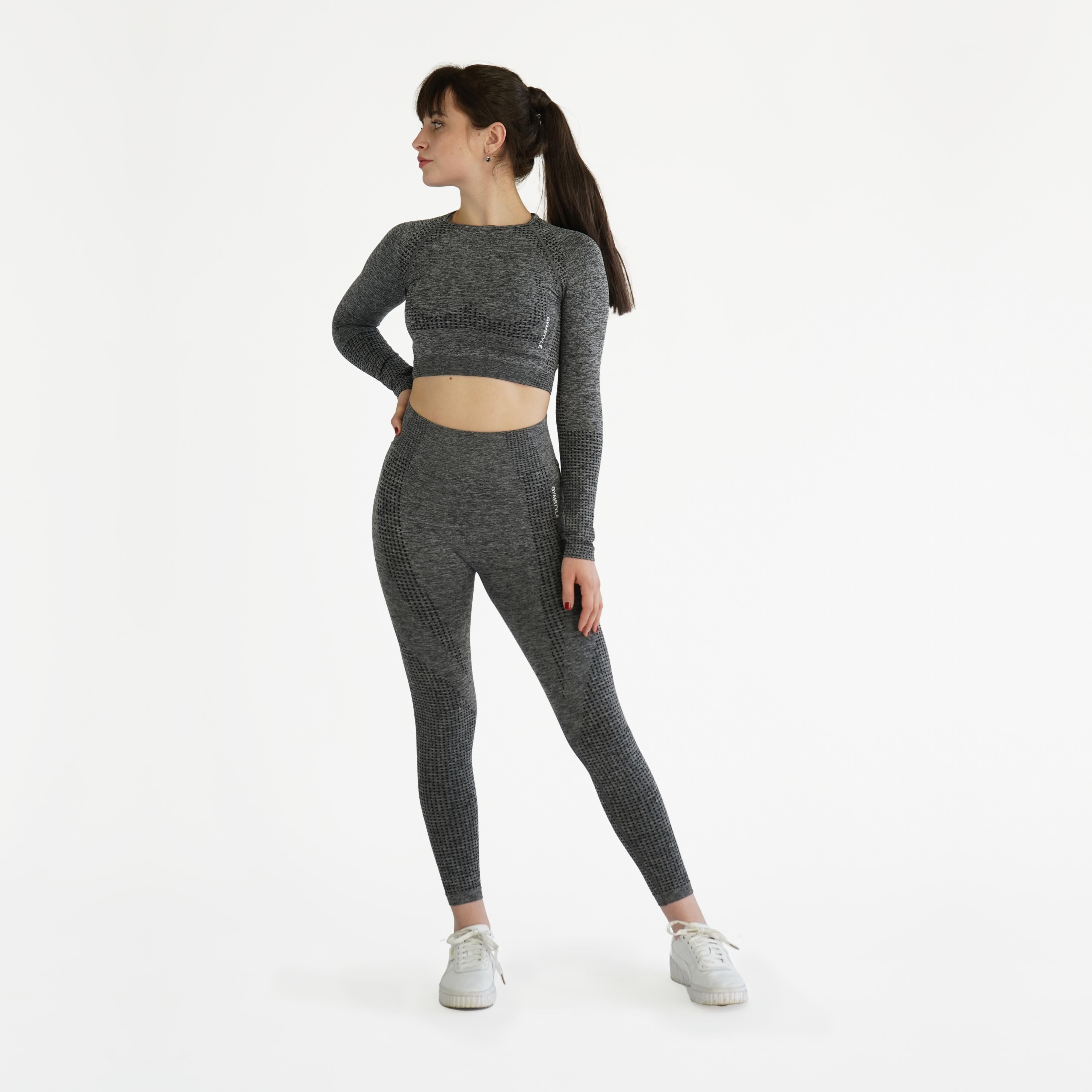 Elite Seamless Longsleeve Crop Top Grey