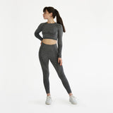Elite Seamless Longsleeve Crop Top Grey