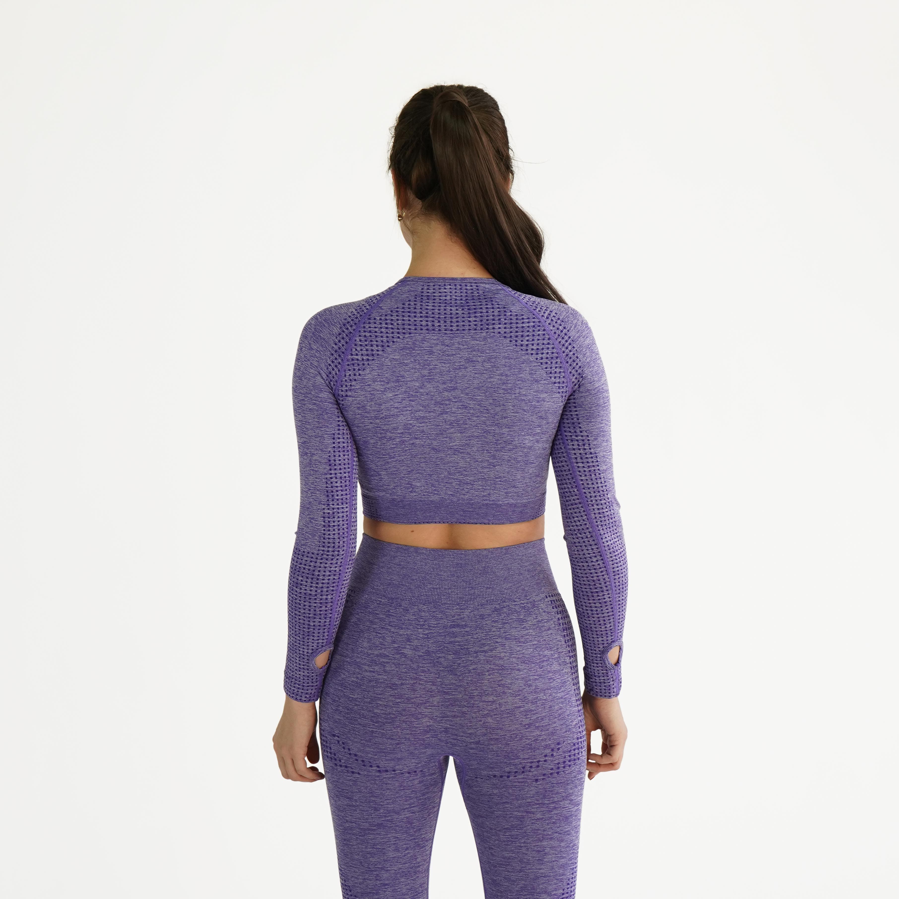 Elite Seamless Longsleeve Crop Top Violet