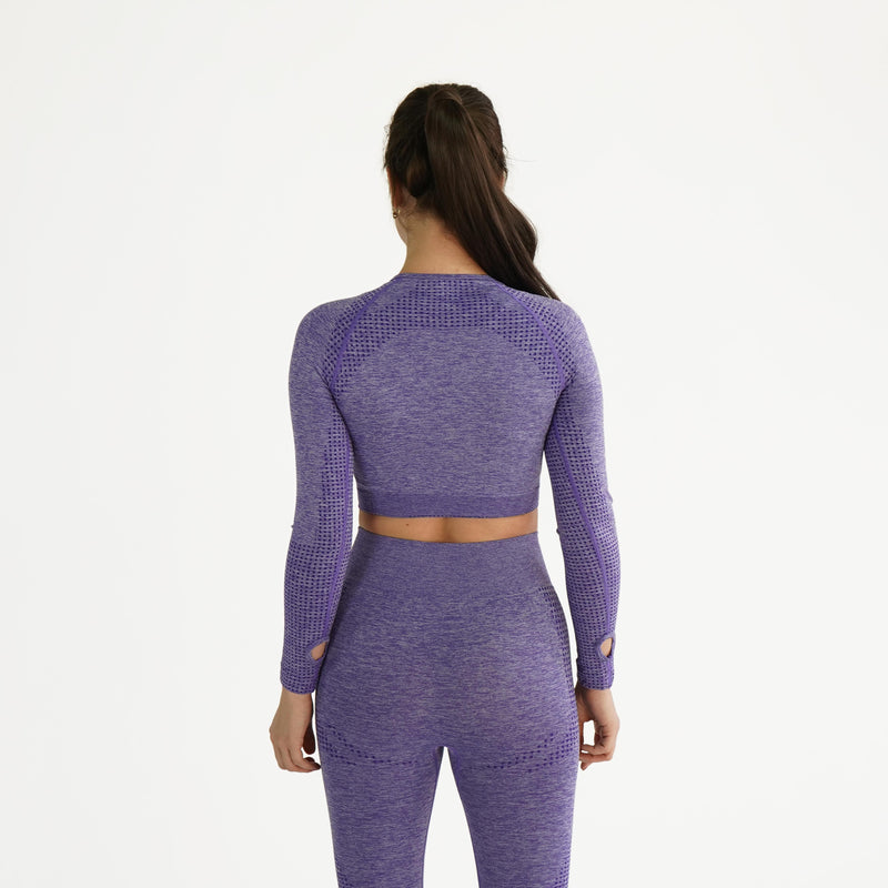 Elite Seamless Longsleeve Crop Top Violet
