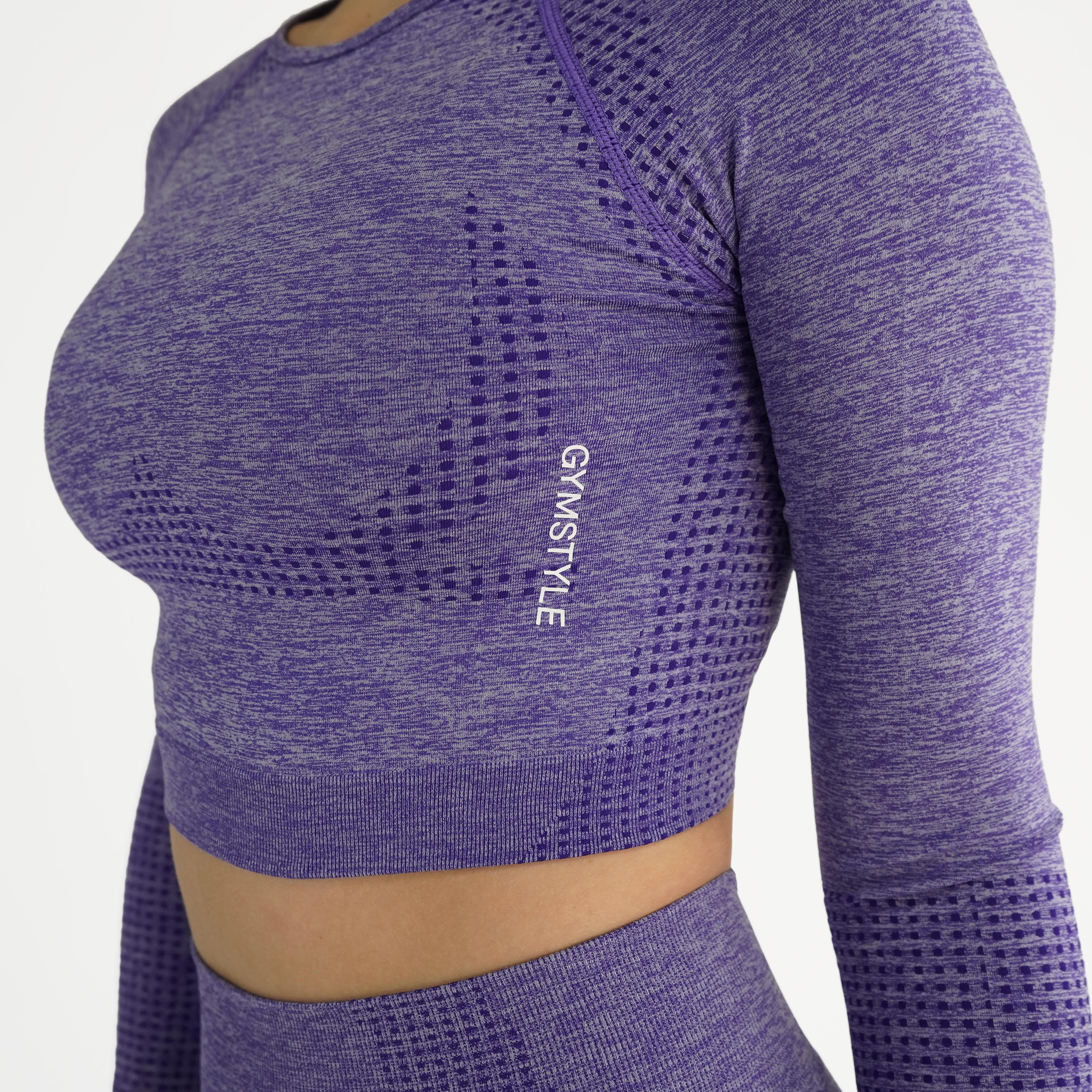 Elite Seamless Longsleeve Crop Top Violet
