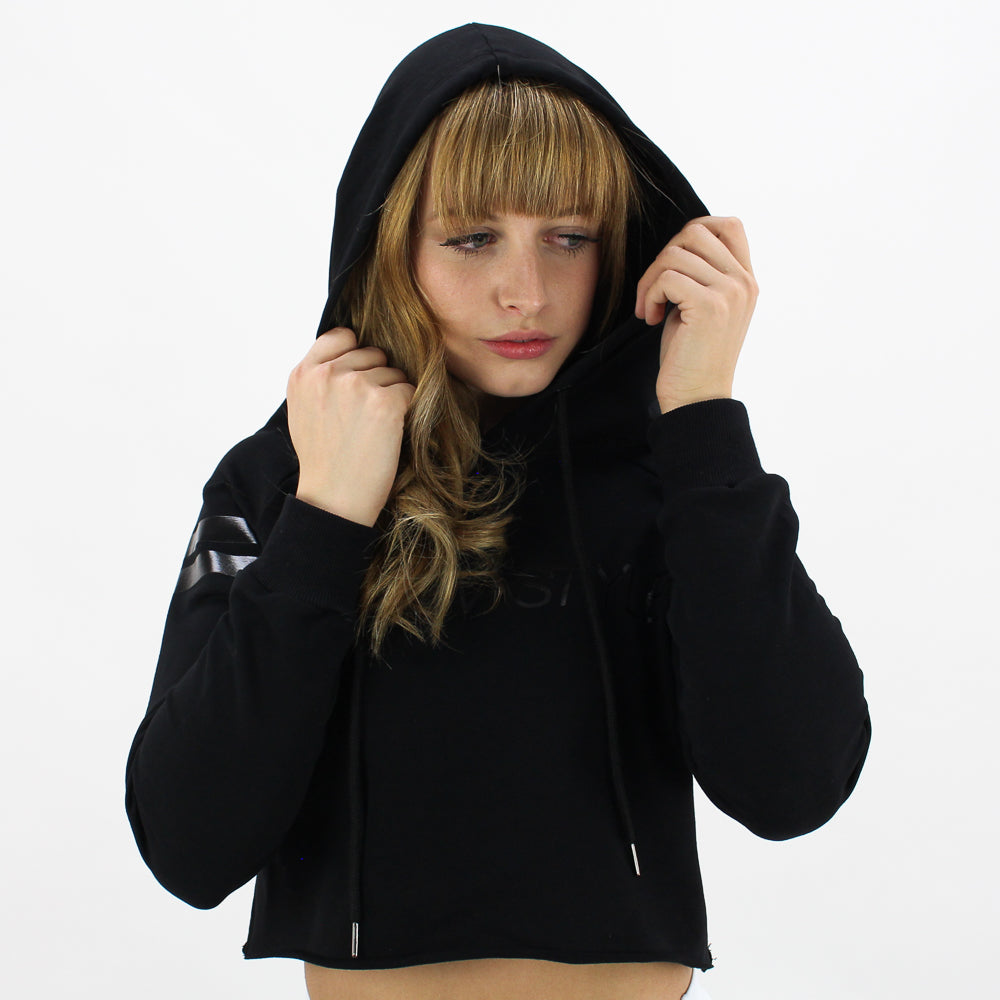 GYM STYLE - Cropped Hoody - Black - Over Hair 2