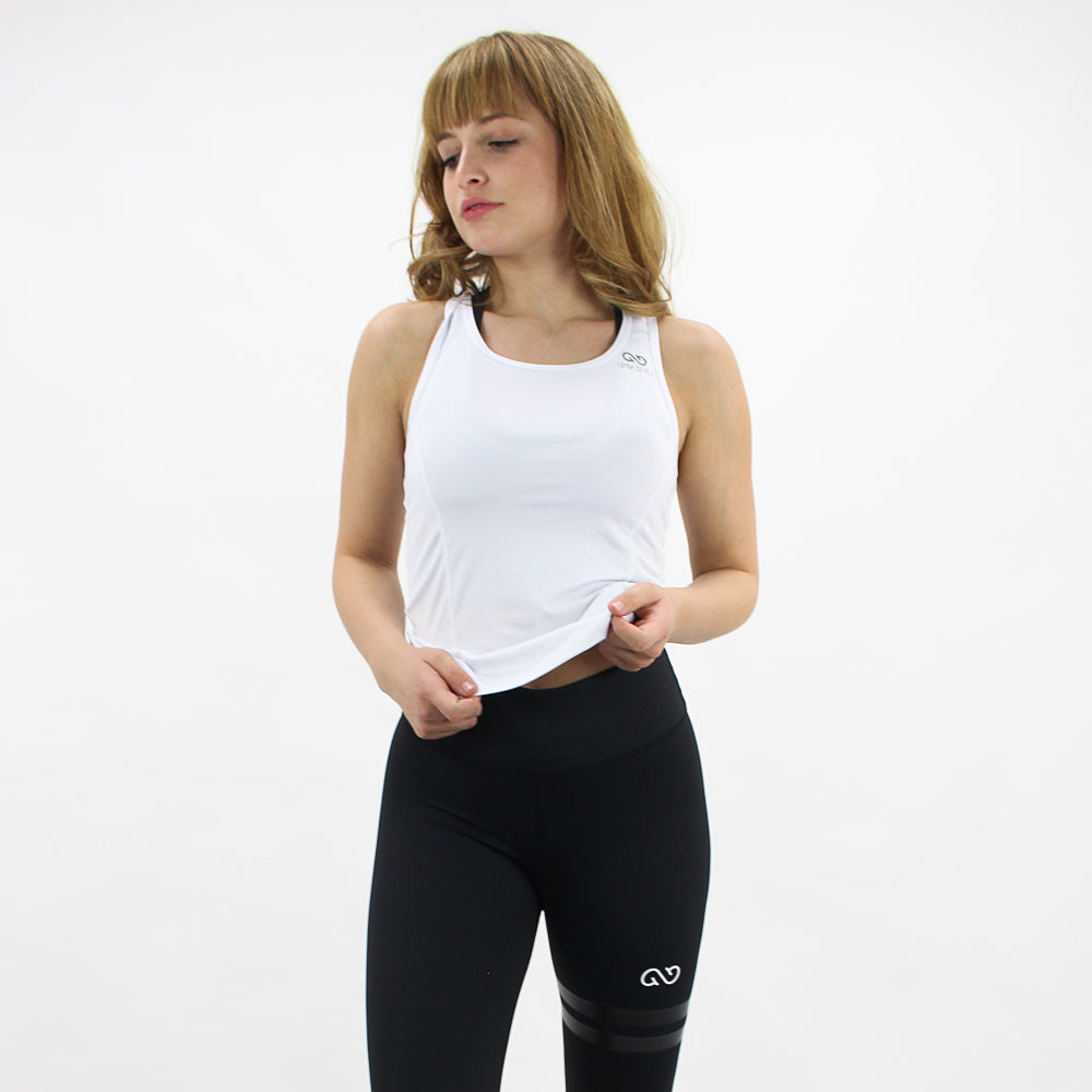 GYMSTYLE - White Swan - Fitness Top - Workout Top - Front